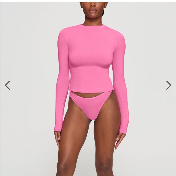 SKIMS Tops - Skims Skims Cotton Jersey Long Sleeve T-Shirt in limited edition Sugar Pink